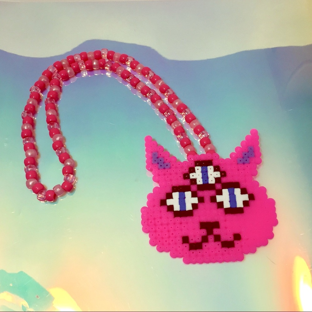 Rave Kandi Necklace “Trippy Kitty” (3-Eyed Cat)
